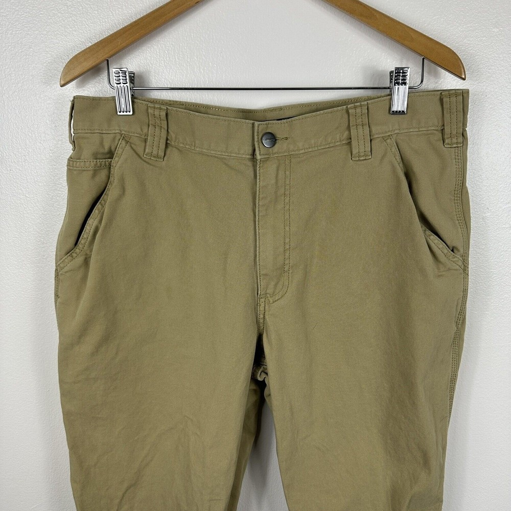 Carhartt Rugged Work Pants Adult Mens 36x32 Tan Relaxed Fit Canvas Cargo Utility